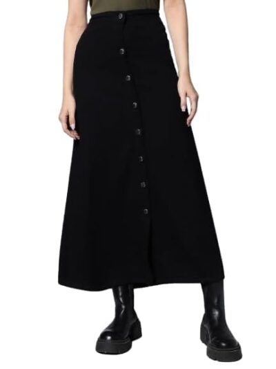 anshika Enterprises Black Denim a-line Skirt - Image 2