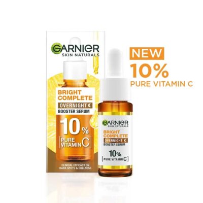 Garnier Bright Complete Night Vitamin C Serum With 10% Pure Vitamin C for Bright Skin, PM Routine Vitamin C Serum Suitable For All Skin Types, 15ml - Image 2