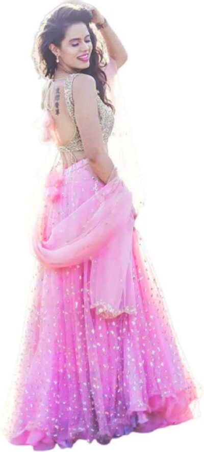 NPLASH FASHION Salmon Pink and Red Zardosi styel Lehenga Set - Image 3