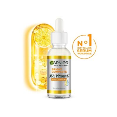 Garnier Skin Naturals, Bright Complete 30X Vitamin C Booster Face Serum, Increases Skin's Glow Instantly and Reduces Spots Overtime, with 2% Niacinamide + 0.5% Salicylic Acid, for Men & Women, 30 ml - Image 2