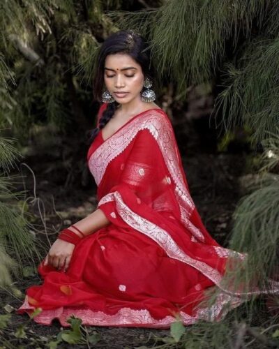 C J Enterprise Women's Pure Soft Cotton Silk Saree Kanjivaram Style With Blouse Piece for Wedding (Fatima) - Image 5