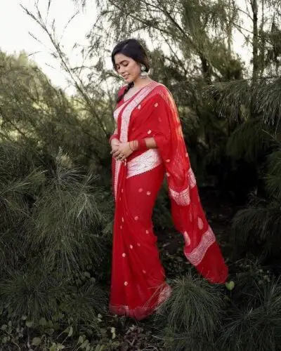 C J Enterprise Women's Pure Soft Cotton Silk Saree Kanjivaram Style With Blouse Piece for Wedding (Fatima) - Image 3