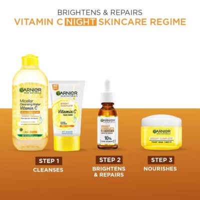 Garnier Bright Complete Night Vitamin C Serum With 10% Pure Vitamin C for Bright Skin, PM Routine Vitamin C Serum Suitable For All Skin Types, 15ml - Image 6