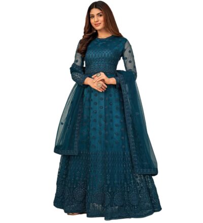A To Z Cart Womens Net Embroidered Semi Stitched Gown Jivika