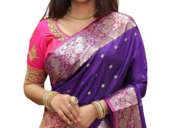 AMIRAT Womens Banarasi Saree Soft new ladies 2024 Design Wear