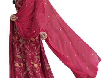 ANNI DESIGNER Womens Cotton Blend Straight Printed Kurta with Pant