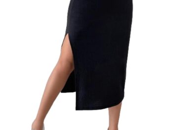 Aahwan Girls High Waist Split Thigh Midi Skirt