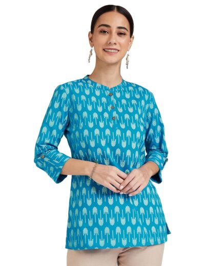 Amazon Brand Myx Womens Printed Regular Cotton Short Kurti