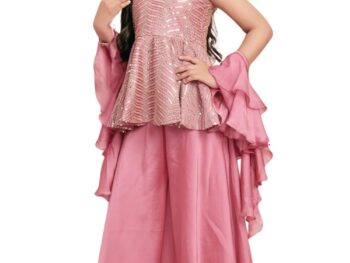 Angel f Studio Girls Embroidered Kurta Palazzos Dupatta SetIndian