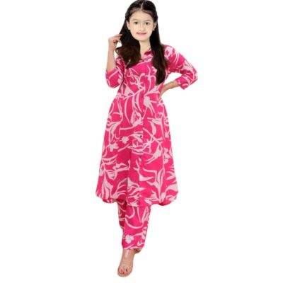 BHOLUKART Girls Cotton Kurti With Pant Casual Kurti With Pant
