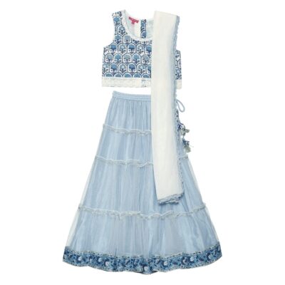 BIBA Girls Voile Readymade Lehenga Choli