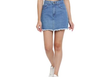 Belliskey Womens High Rise Stretchable Solid Straight Denim Casual Mini