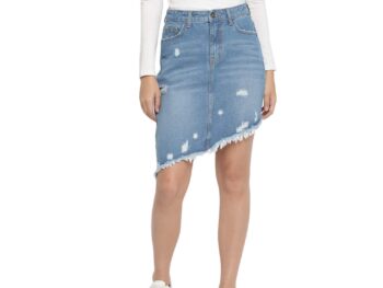Belliskey Womens Stylish Comfortable Asymmetrical Casual Knee Length Mid Rise Solid