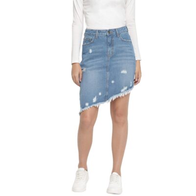 Belliskey Womens Stylish Comfortable Asymmetrical Casual Knee Length Mid Rise Solid