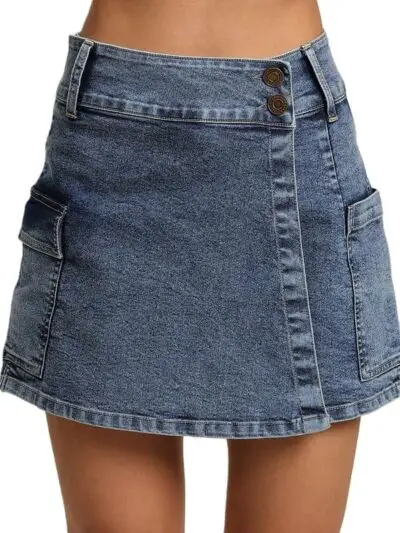 Bene Kleed Women Wrap around Denim skort
