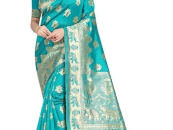 C J Enterprise Womens Pure Kanjivaram Art Silk Saree for