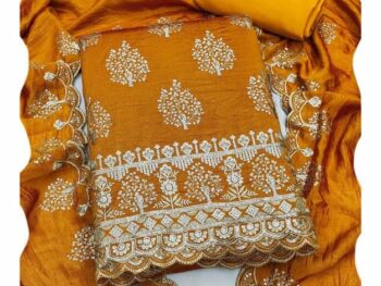 COCFI Embroidery Zari Work Unstiched Dress Material Salwar Suit For
