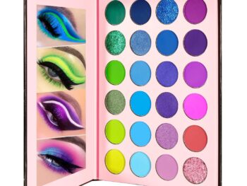 COSLUXE High Pigmented Eyeshadow Palette 24 Colors with Green Blue