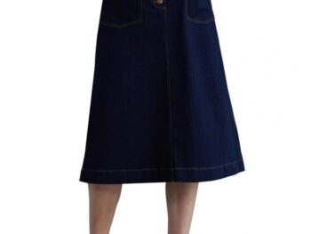 Codaisy Women Below Knee Length Denim A Line Blue Skirt