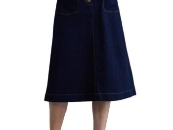 Codaisy Womens Below The Knee Length Buttoned A Line Denim Skirt