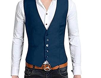 Cotton Mens V Neck Slim Fit FormalParty Waistcoat