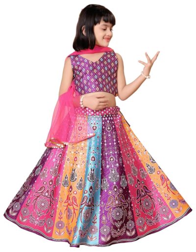 DHYANOM Fully Stitched ReadyMade Kids Lehenga Choli Set for Girls