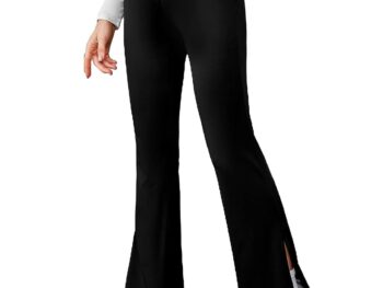 DIGITAL SHOPEE Womens Girls Solid Side Split Hem Flare