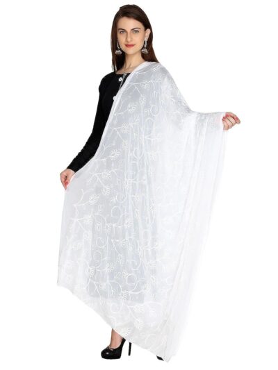 DUPATTA BAZAAR Womens Floral Chiffon Dupatta