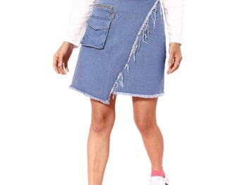 Dolce Crudo Womens Regular High Rise Above Knee Stretchable Denim