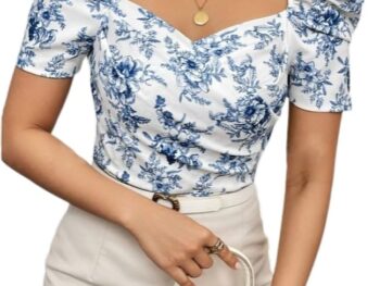Elyraa Womens Western Style Printed Half Sleeve Top for Regular