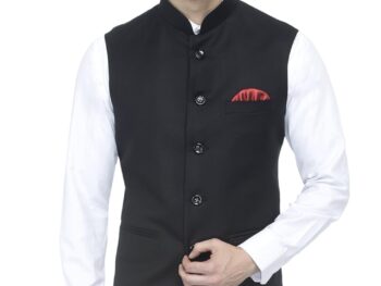 FAVOROSKI Sleeveless Nehru Jacket with Mandarin Collar for Men