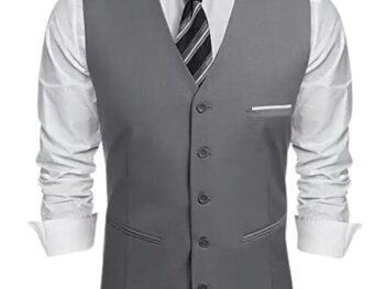 FH Mens Business Suit Vest Slim Fit Dress Vest Wedding