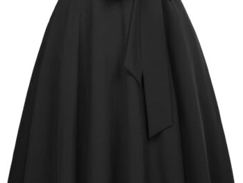 FRAULEIN Womens Flared Pleated Maxi Skirt High Waist A Line with