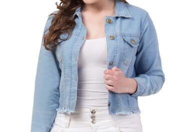FUNDAY FASHION Womens Denim Blend Standard Length Jacket