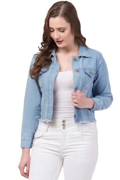 FUNDAY FASHION Womens Denim Blend Standard Length Jacket