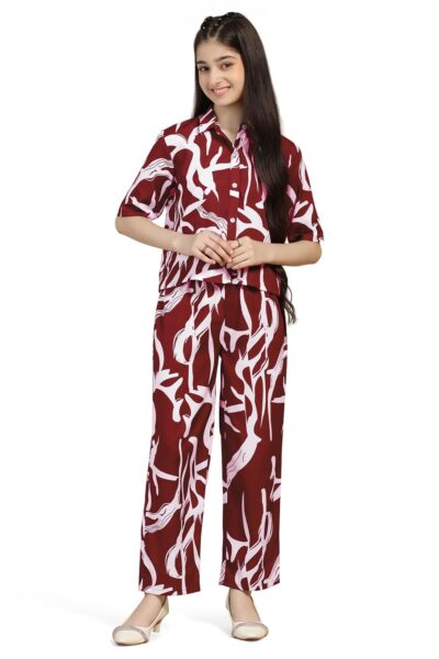 Fashion Dream Girls Cotton Blend Printed Co Ord SetGirl Combo SetTop