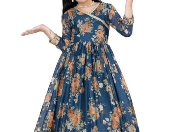 Fashion Dream Girls Tabby Silk Maxi Length Flared Embroidered Dress