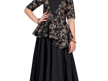 Fashion Dream Girls Taffeta Maxi Length Foil Printed Dresses