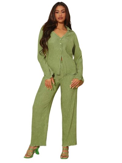 GRECIILOOKS Women Poly Cotton Textured Stylish Co Ord Set For Women