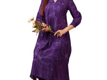 GoSriKi Womens Rayon Blend A Line Printed Kurta with Pant