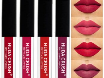 HUDACRUSH Beauty Set of 4 Liquid Matte Mini Lipsticks Red