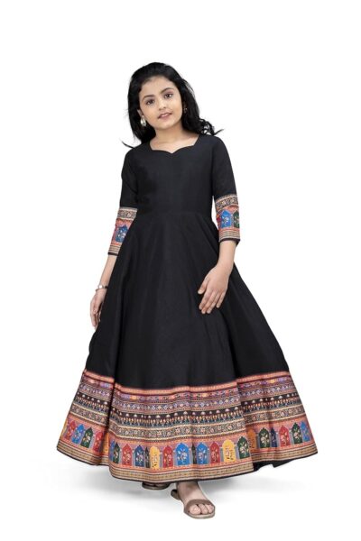 Jwalin Girls Maxi Length Flared DressGirls Maxi DressEthnic DressLong Maxi