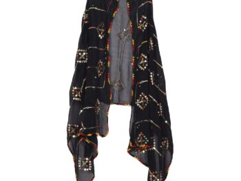 KEMZA Womens Embroidered Mirror Work Chiffon Dupatta Rajasthani Banjara Dupatta