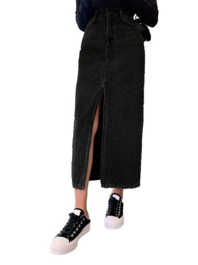 KOTTY Womens Denim Skirts A Line Pencil High Waist