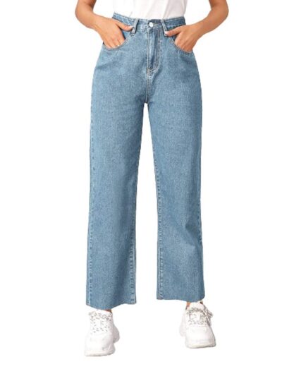 KOTTY Womens Solid High Rise Cotton Lycra Blend Relaxed Fit