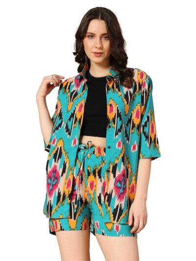 KZULLY Co Ord Set with Two Piece Dress Top Shorts