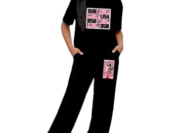 LOCAVESTIR Printed Co ord Set For Girls Oversized Tshirt and Track