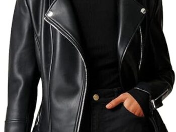 Leather Jacket For Women Biker Black
