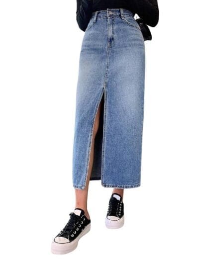 Leriya Fashion Denim Skirt for Women Long Denim Skirt for