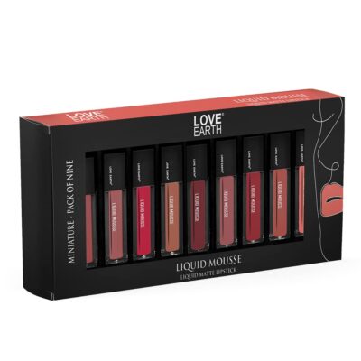 LoveEarth Liquid Matte Lipstick Combo Pack 9 Piece Set with